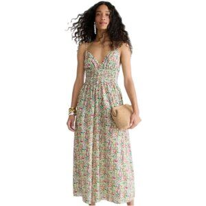 J. Crew Liberty Fabric Floral Smocked Sleeveless Cottagecore Maxi Dress Size 6